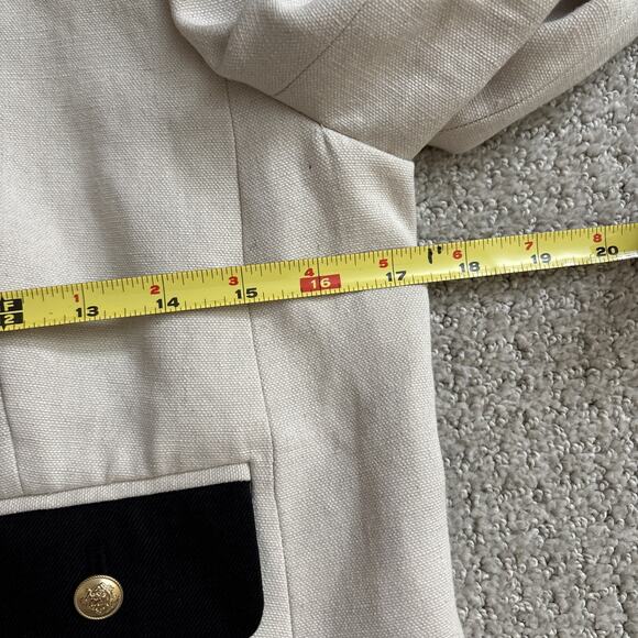 J.Crew Contrast Lady Jacket Textured Linen Blend Dried Wheat Preppy US 2 NWT - Picture 7 of 10
